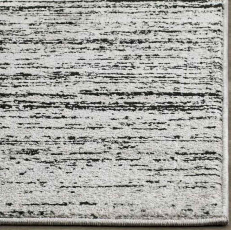 Black and silver 10x14 ft Grey Black Area Rug