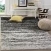 Black and silver 10x14 ft Grey Black Area Rug