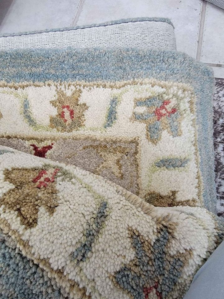 Antiquity Wool Area Rug 9' 6'' X 13' 6''ft Grey Blue Beige Area Rug