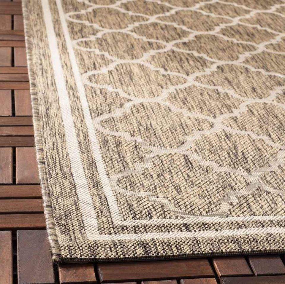 Brown Beige Motif Runner Rug | 2.6' x 10'