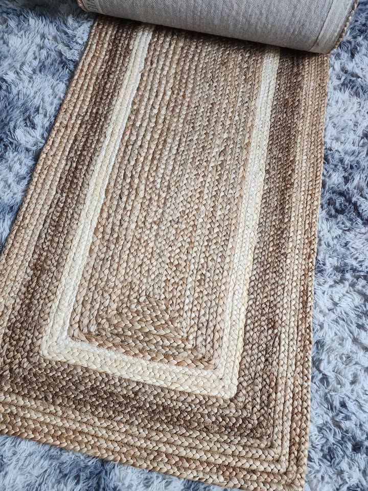 Farmhouse Area Rug, Jute Rug Runner, Natural Fiber Rug, Woven Floor Covering, Entryway Rug, Bohemian Area Rug, Indoor Rug, Area Rugs
