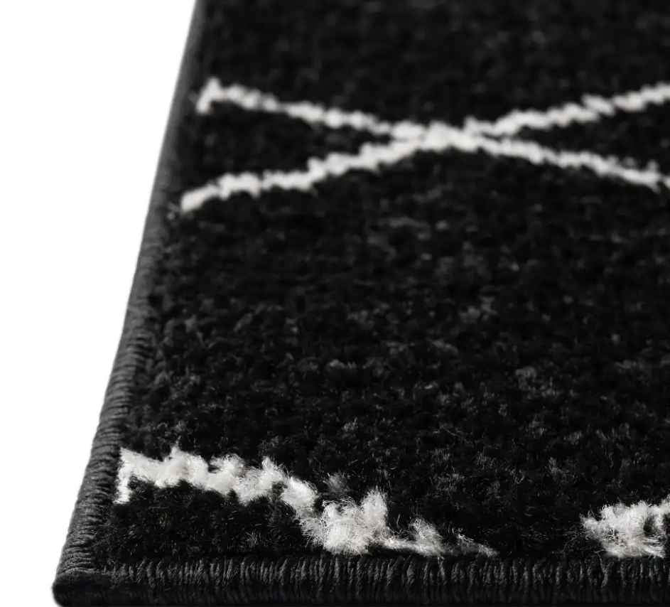 Black and White Geometric Runner Rug | 2.0' x 8.8'