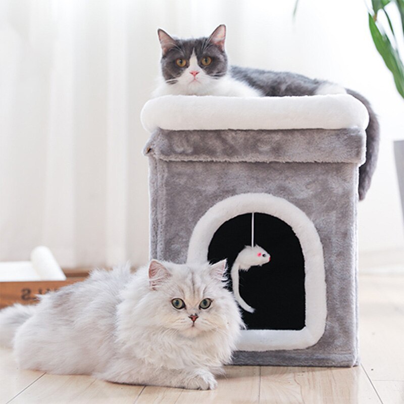 Double-Layer Folding Cat Cabin