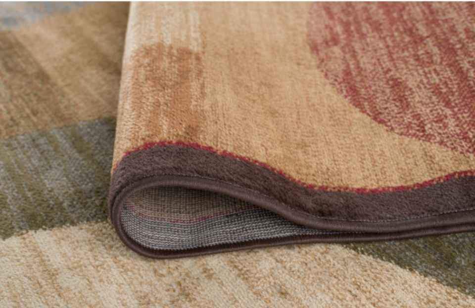 Geometric Brown Red Area rug 5x7 Brown Red Grey Ellipse Carpet