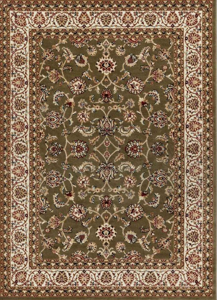 Classic Green 5x7 Green Red Traditional Area Rug