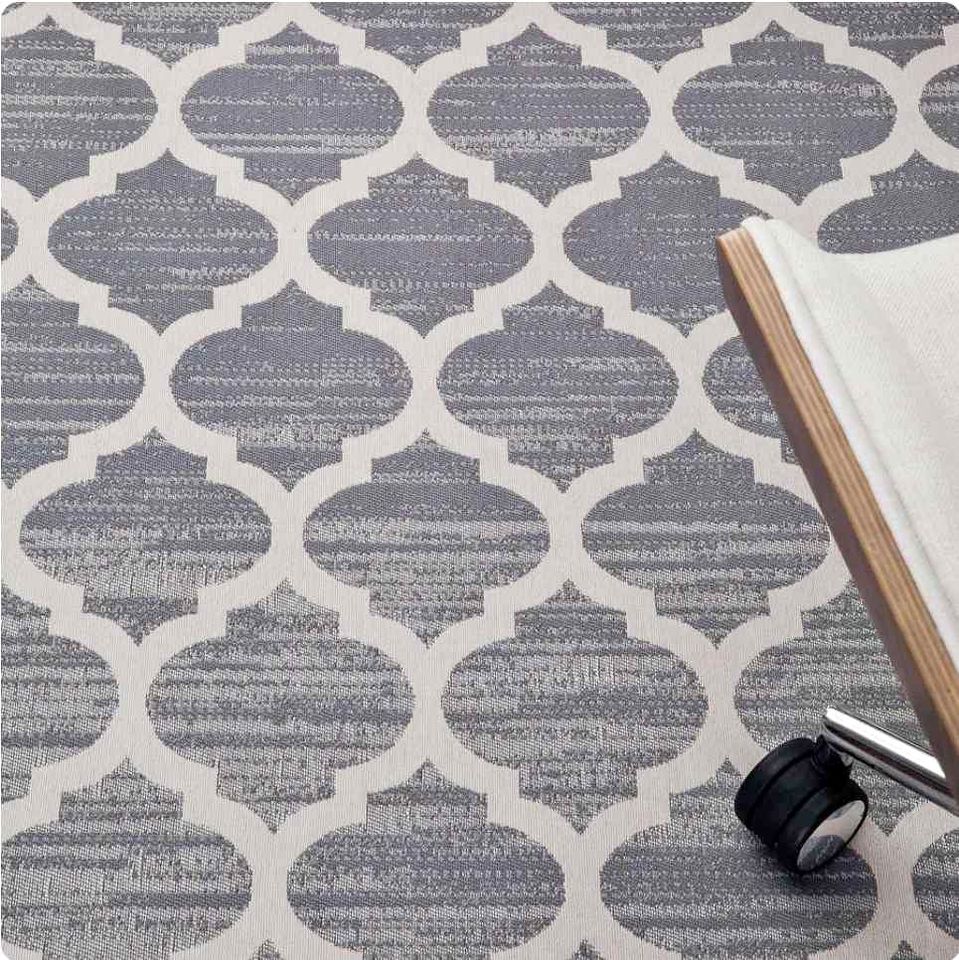High Dense Plushy Grey Area rug 5x7 Grey Ivory Beige Trellis Area Rug