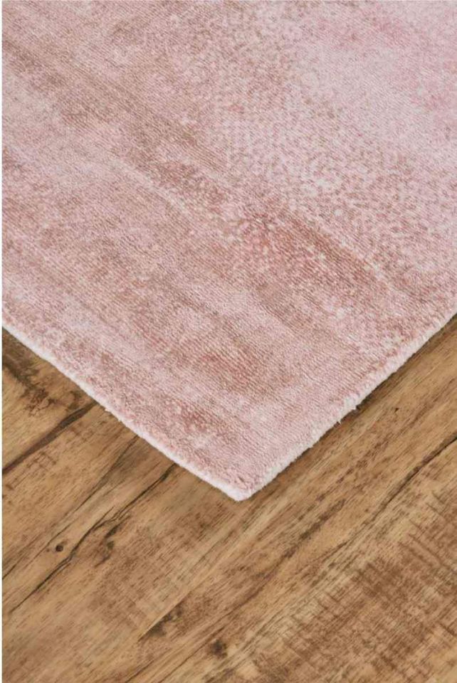 5x8ft Pink Peach Ivory Blush Hand-loomed Viscose Area Rug