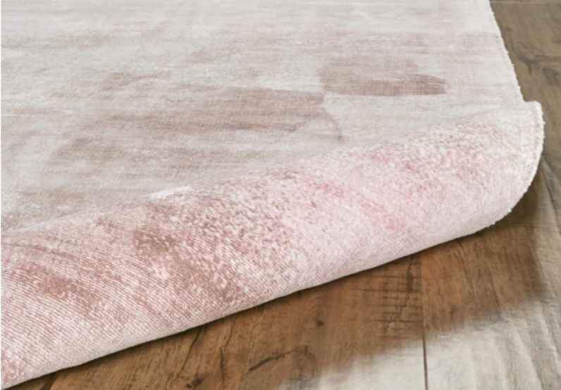 5x8ft Pink Peach Ivory Blush Hand-loomed Viscose Area Rug