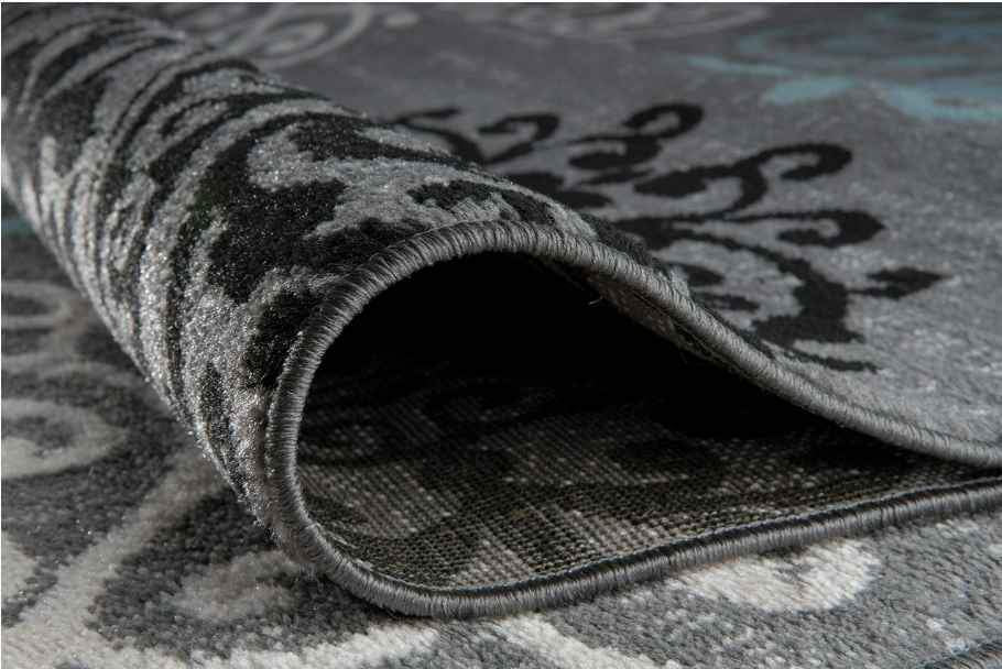 Motifs Grey Blue rug 6'6x6'6ft Round Area Rug