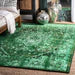 Vintage Reiko Green Area Rug 6'7x9 Green Black Medallion Area Rug