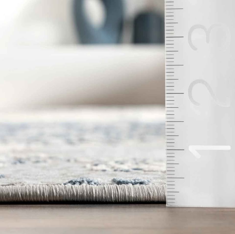 8x10 Blue & Beige Abstract Watercolor Area Rug – Contemporary Coastal Style Rug