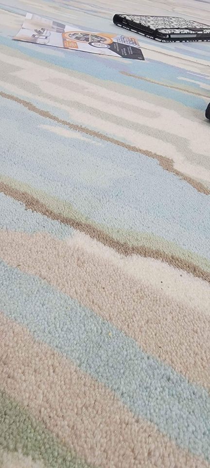 Whisper Teal Area rug 7'9"x9'9ft Wool Area Rug