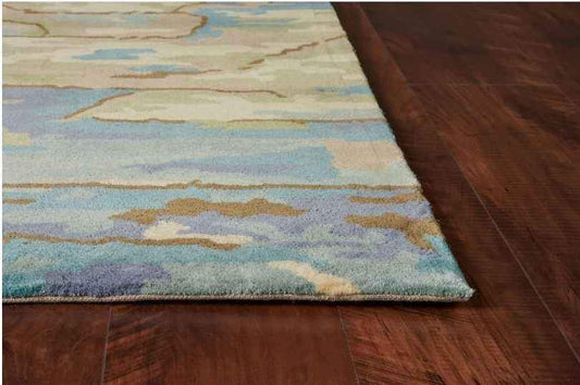Whisper Teal Area rug 7'9"x9'9ft Wool Area Rug