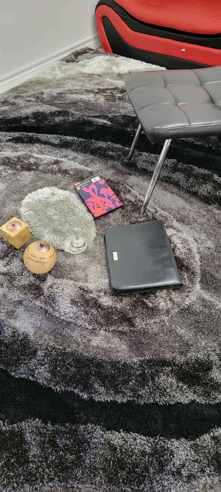 Paris Shag 8x10 Grey Black Silver Polyester Shag Area Rug