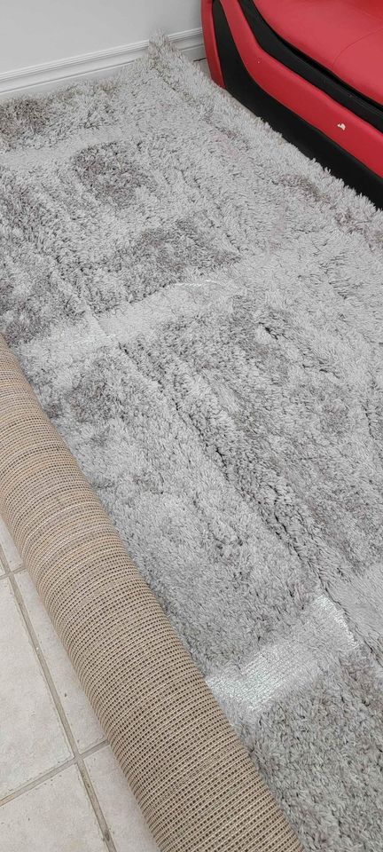Soft Fluffy 8x10 ft' Grey Silver Plush Shag Area Rug