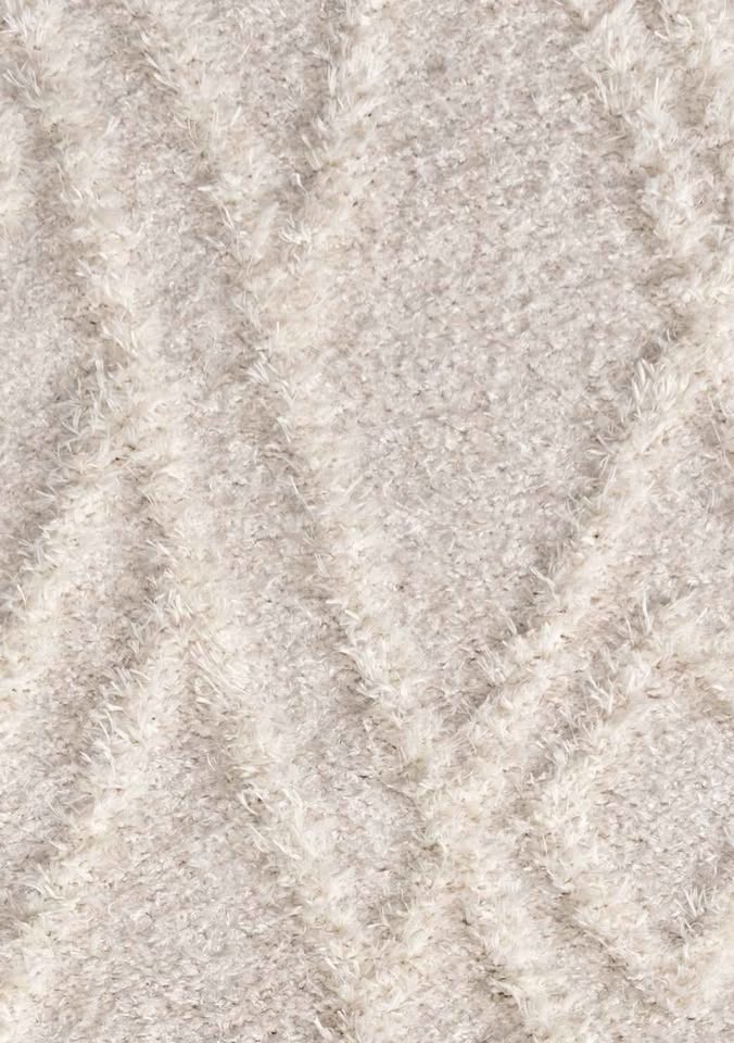 Area Rug, Neutral Geometric Area Rug, Ivory and Cream Shag Rug, Modern Ivory Rug, Living Room Rug, Minimalist Decor, Stylish Floor Covering