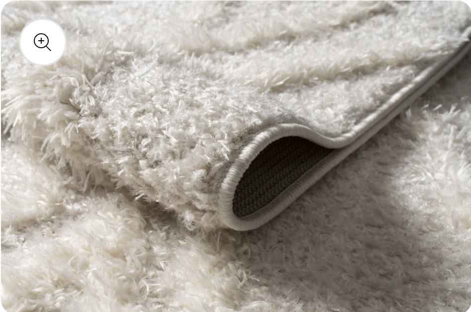 Area Rug, Neutral Geometric Area Rug, Ivory and Cream Shag Rug, Modern Ivory Rug, Living Room Rug, Minimalist Decor, Stylish Floor Covering