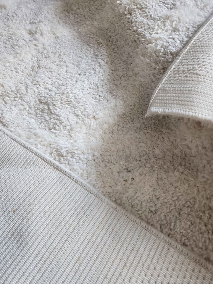 Area Rug, Neutral Geometric Area Rug, Ivory and Cream Shag Rug, Modern Ivory Rug, Living Room Rug, Minimalist Decor, Stylish Floor Covering