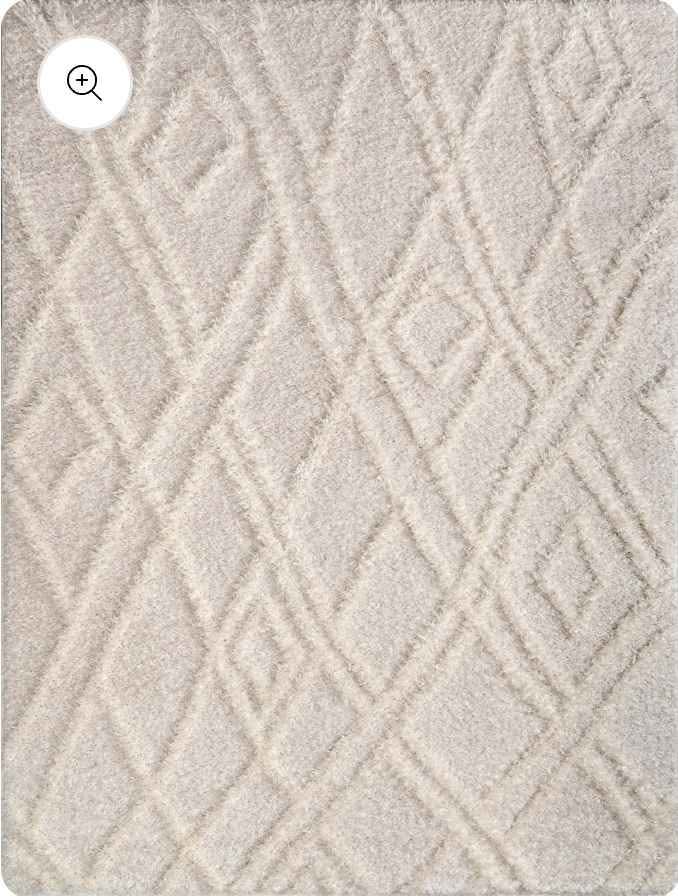 Area Rug, Neutral Geometric Area Rug, Ivory and Cream Shag Rug, Modern Ivory Rug, Living Room Rug, Minimalist Decor, Stylish Floor Covering