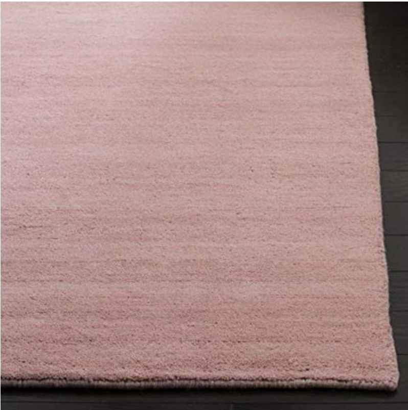 Blush Area Rug, 8 ft x 10 ft Solid Pink Rug, Minimalist Floor Covering, Blush Arearug, Modern Home Decor, Solid Pink Wool Area rug