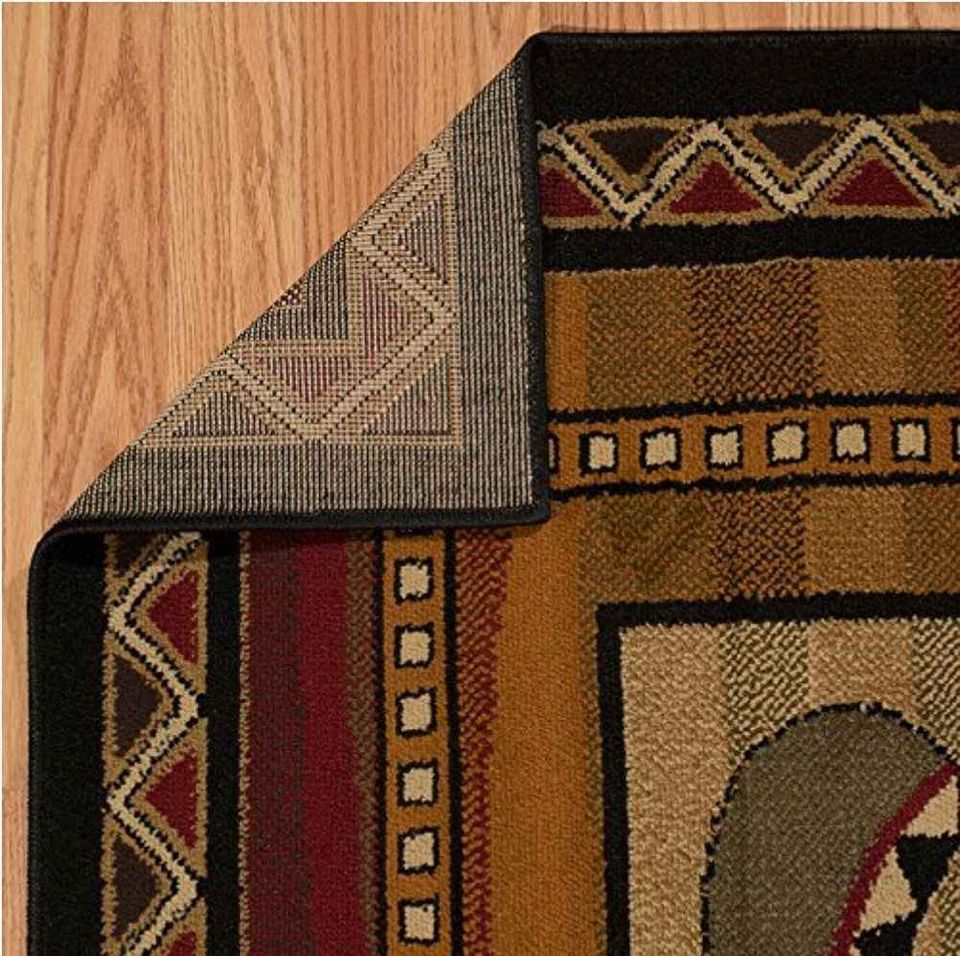 Canoe Sunset Rug 8x10 Red Brown Sunset Area Rug