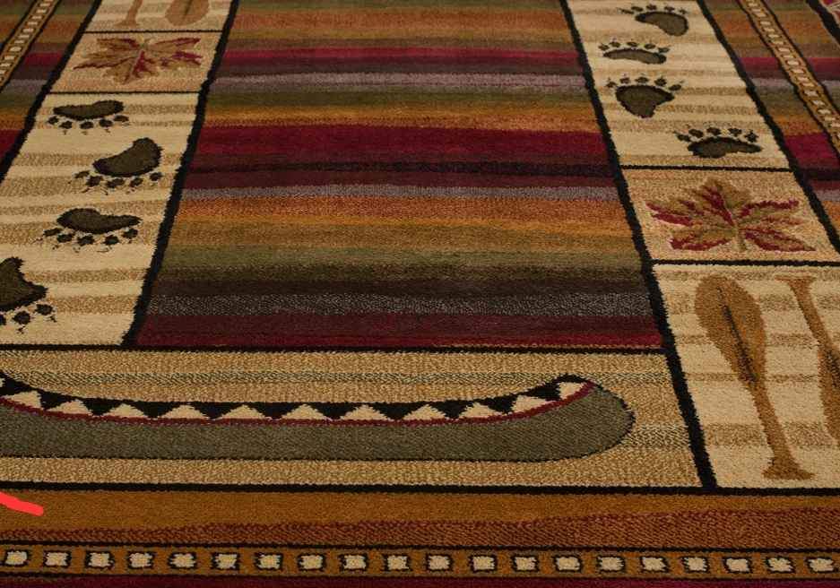 Canoe Sunset Rug 8x10 Red Brown Sunset Area Rug