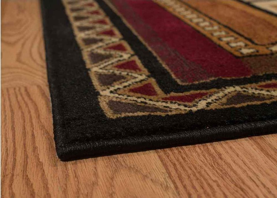 Canoe Sunset Rug 8x10 Red Brown Sunset Area Rug