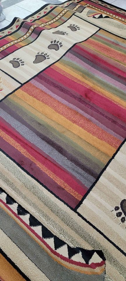 Canoe Sunset Rug 8x10 Red Brown Sunset Area Rug