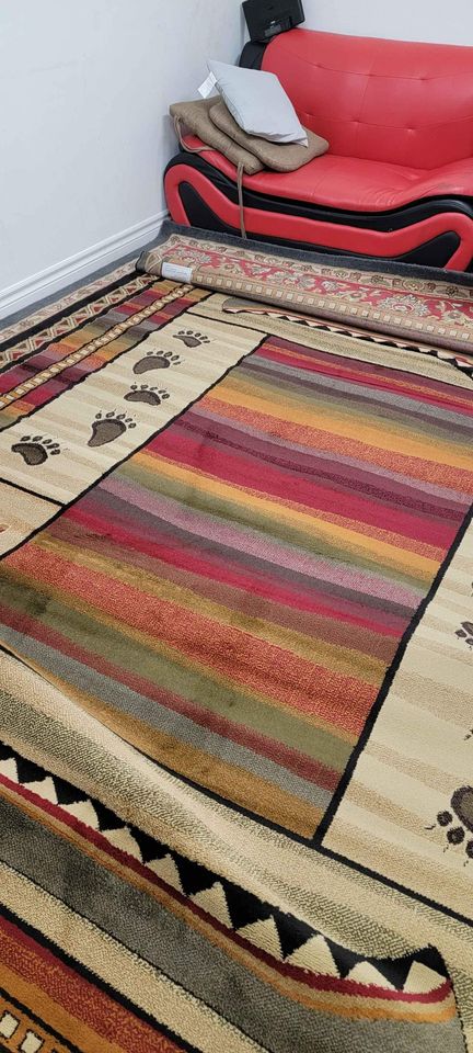 Canoe Sunset Rug 8x10 Red Brown Sunset Area Rug