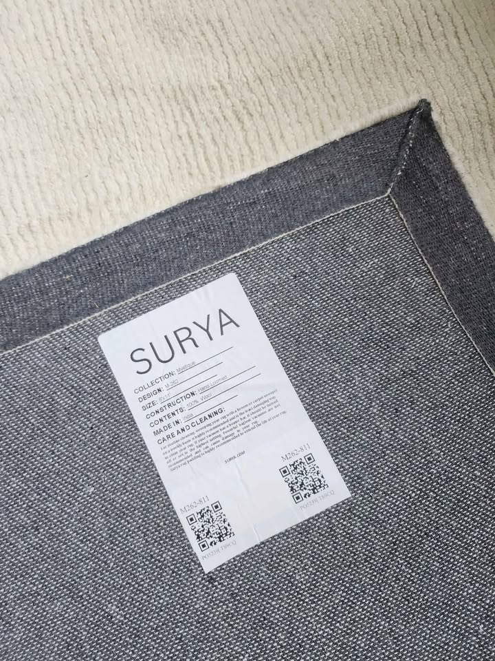 Ivory Cream 8x11 Wool Area Rug Handloomed in India, Dense Pile High Quality Cream Rug, Timeless Neutral Rug Design, New & Below Retail Pric