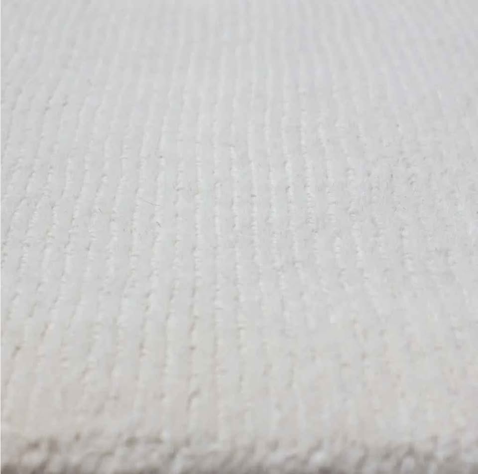Ivory Cream 8x11 Wool Area Rug Handloomed in India, Dense Pile High Quality Cream Rug, Timeless Neutral Rug Design, New & Below Retail Pric