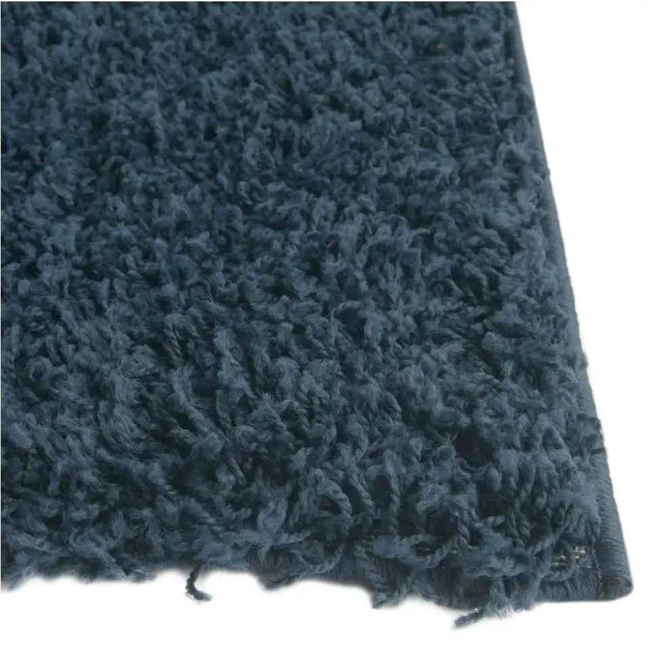 Solid Blue Rug 8x8 ft Round Shag Area Rug