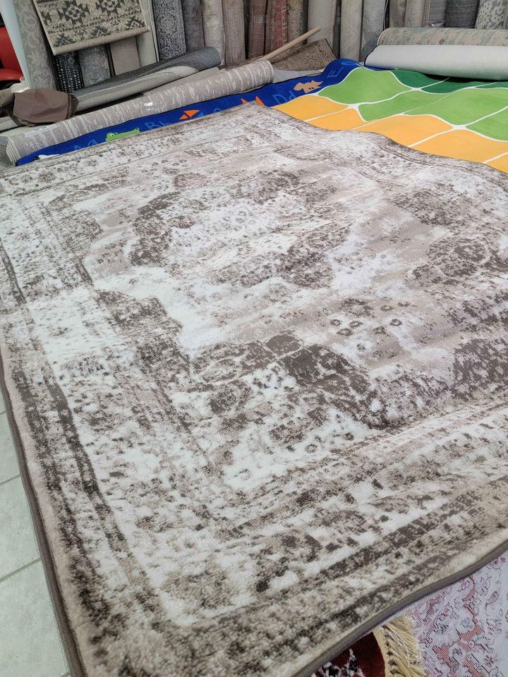 Brown Beige Ivory Medallion Area Rug | 9' x 12'