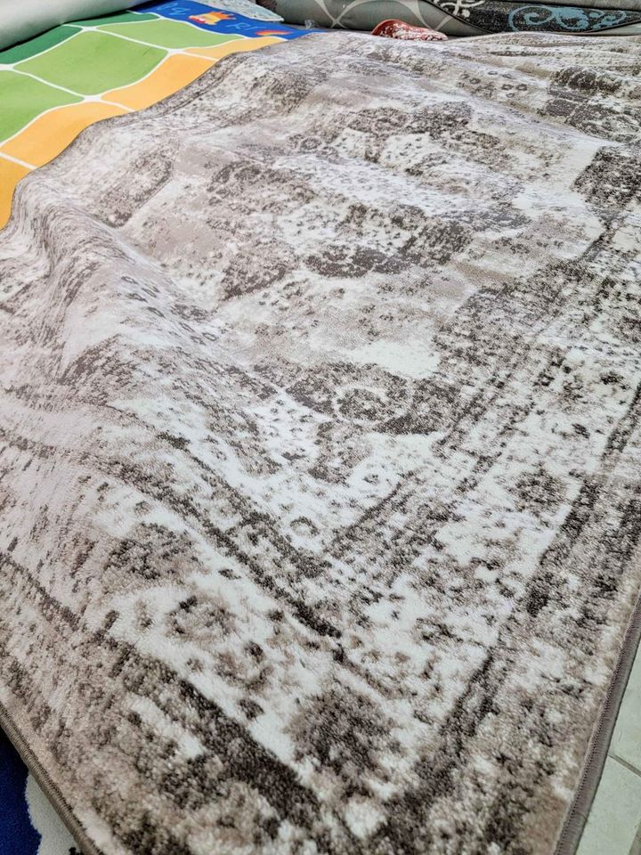 Brown Beige Ivory Medallion Area Rug | 9' x 12'