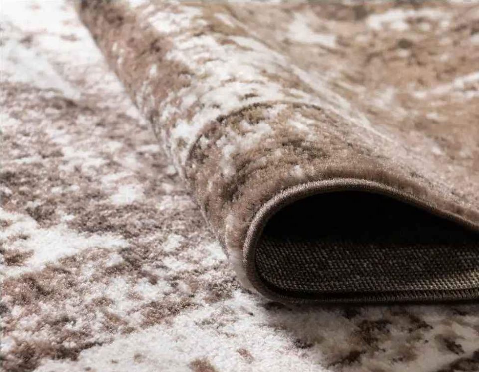 Brown Beige Ivory Medallion Area Rug | 9' x 12'