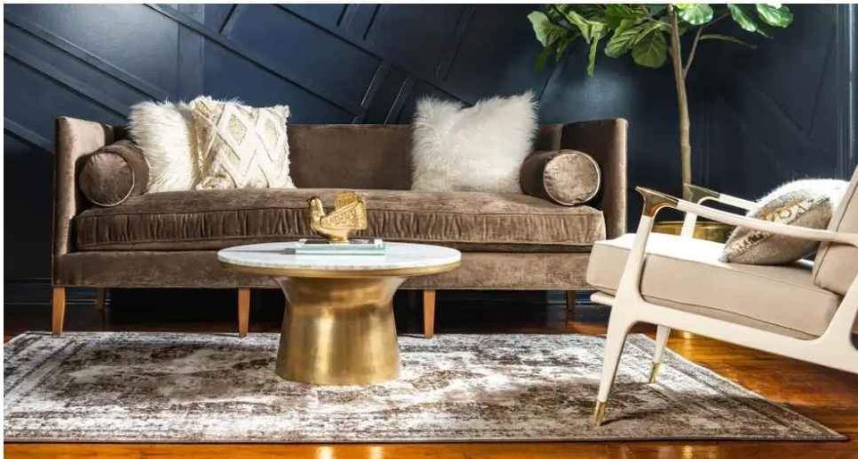 Brown Beige Ivory Medallion Area Rug | 9' x 12'