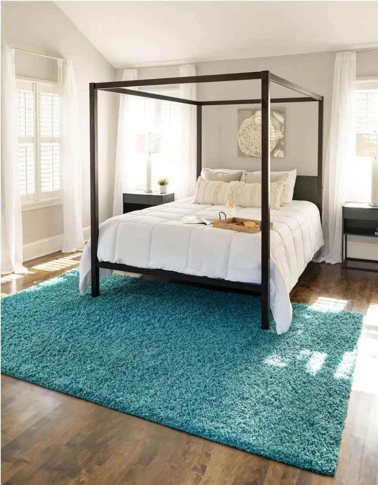 6x9 Aqua Blue Shag Area Rug