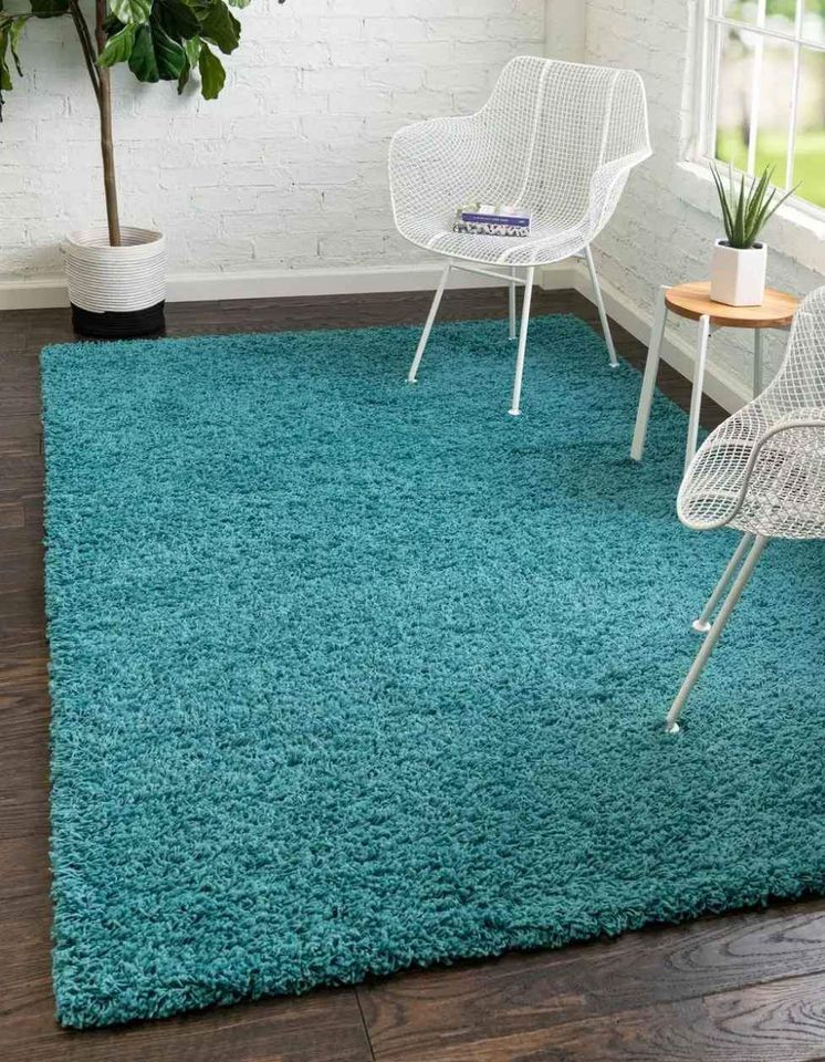 6x9 Aqua Blue Shag Area Rug