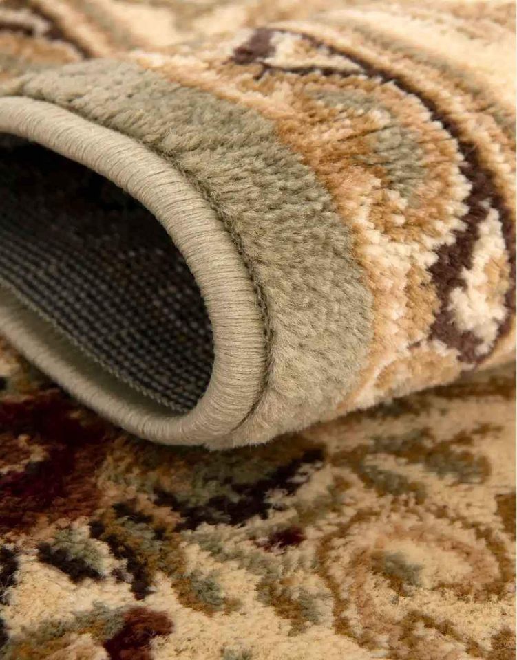 Classic Aubusson Rug 10ft x 13ft Green Tan Rust Area Rug