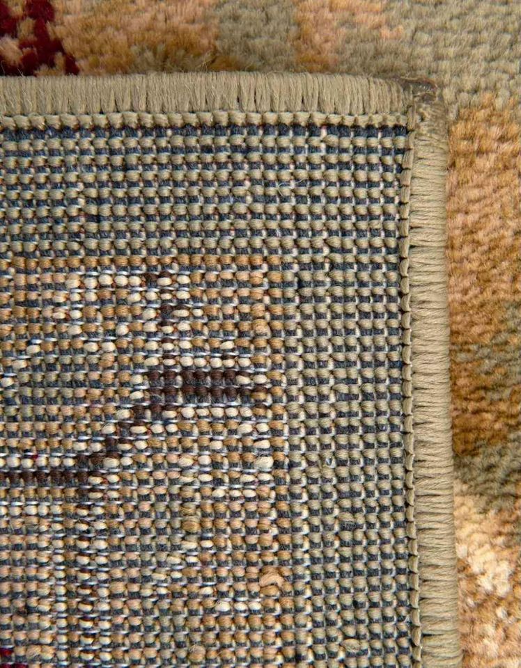 Classic Aubusson Rug 10ft x 13ft Green Tan Rust Area Rug