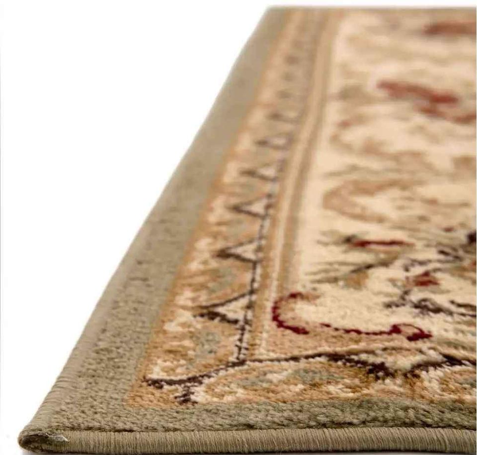 Classic Aubusson Rug 10ft x 13ft Green Tan Rust Area Rug