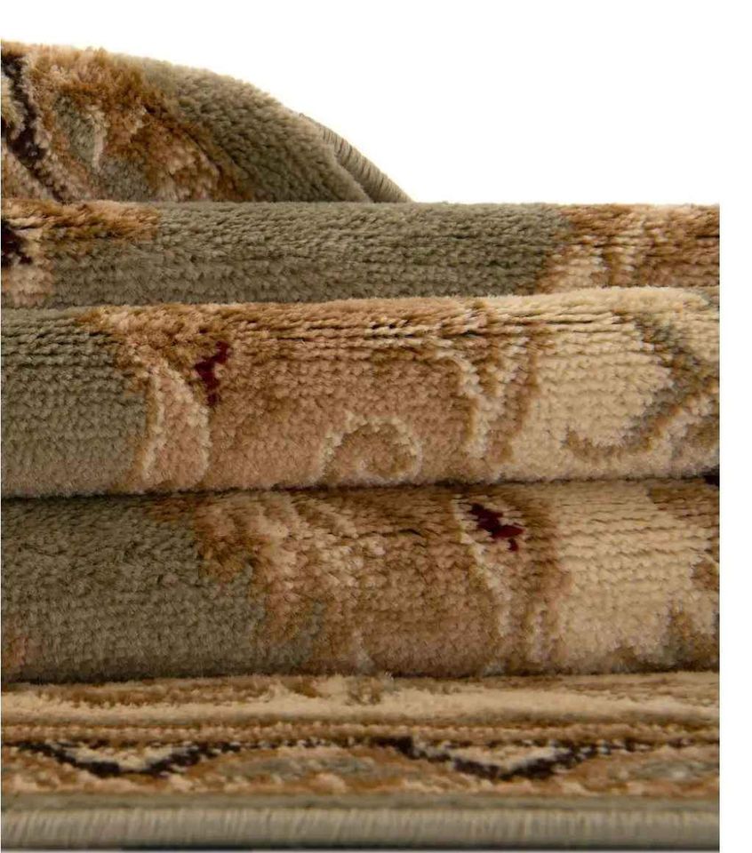 Classic Aubusson Rug 10ft x 13ft Green Tan Rust Area Rug