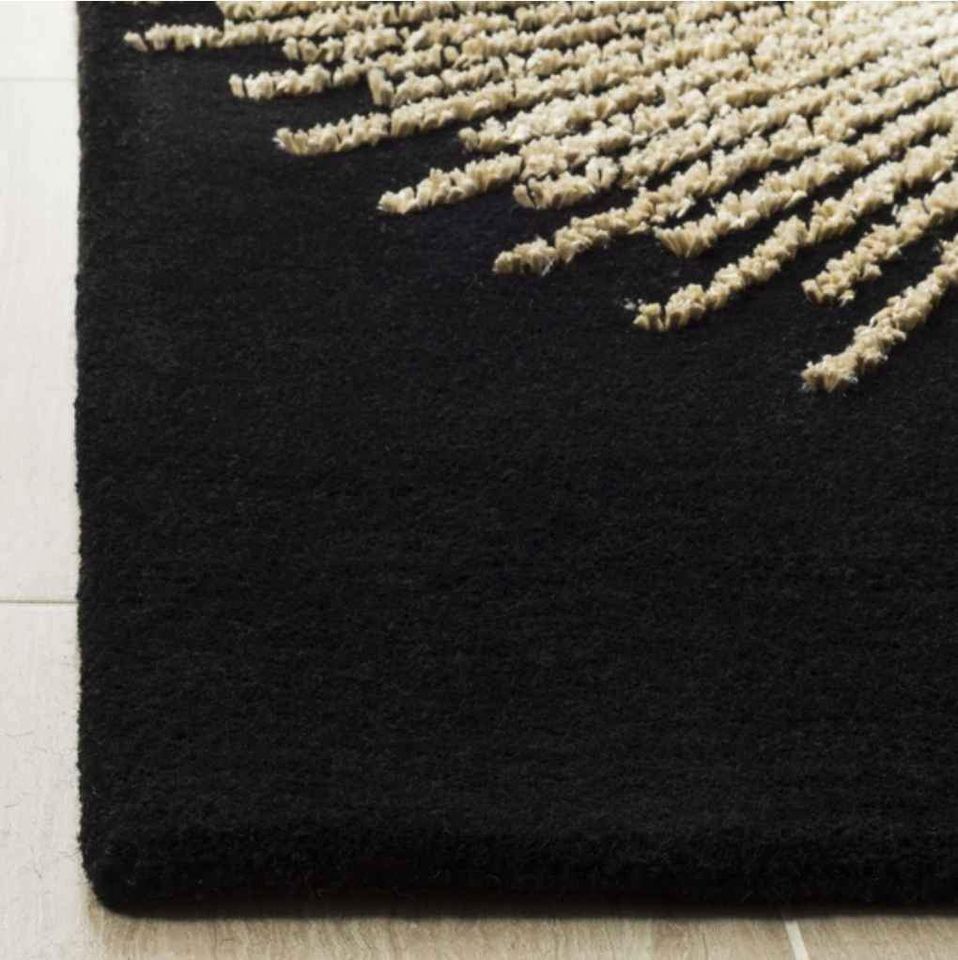 Black Gold Hand Tufted Soho Wool Area Rug | 5' x 8'