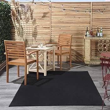 Black Carpet New Area Rug- Lowpile | 8' x 10'