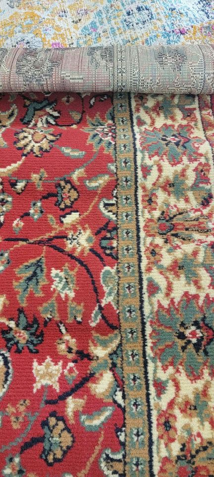 Blow-Out Sale 5x8 Red Cream Blue Area Rug