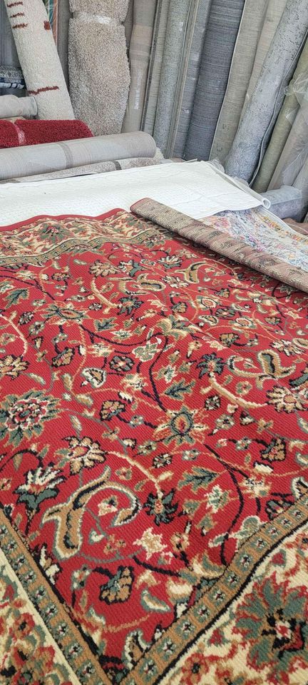 Blow-Out Sale 5x8 Red Cream Blue Area Rug
