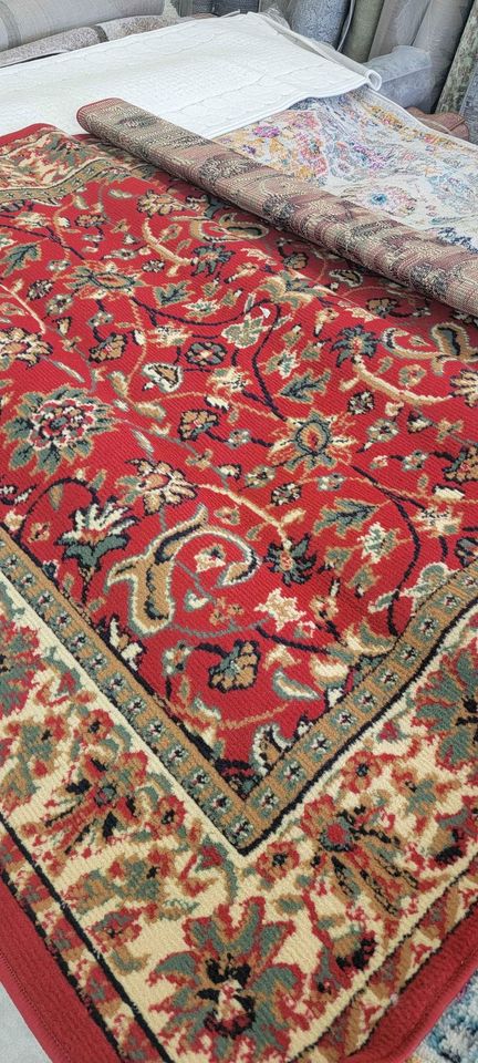 Blow-Out Sale 5x8 Red Cream Blue Area Rug