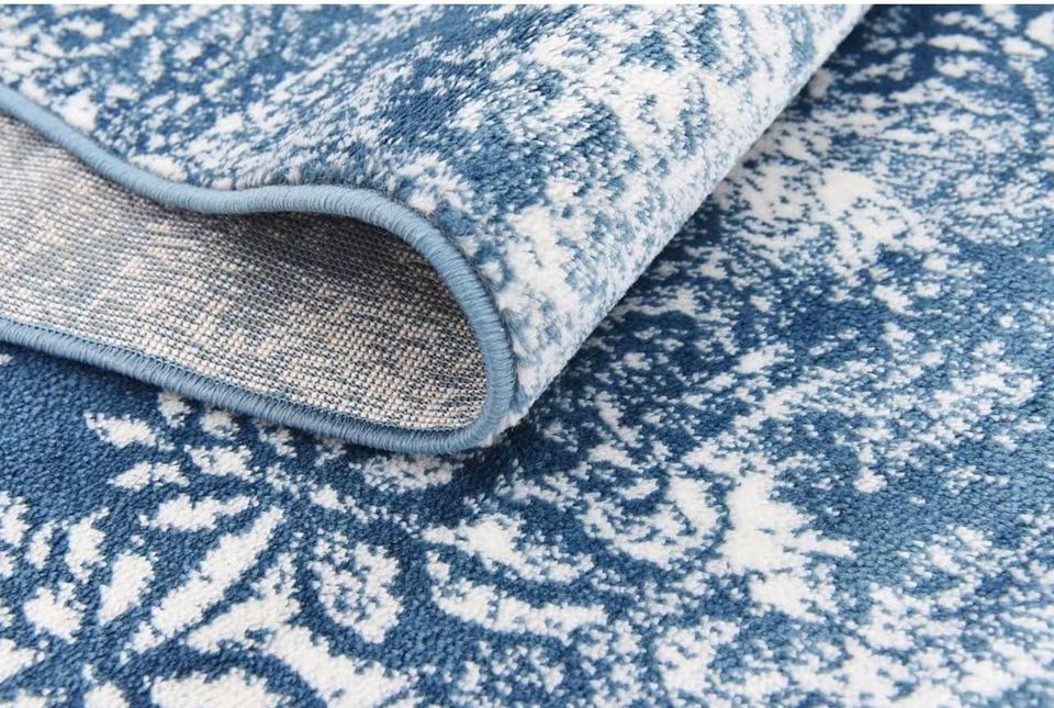 Blue Ivory Are Rug 6x9 Carpet