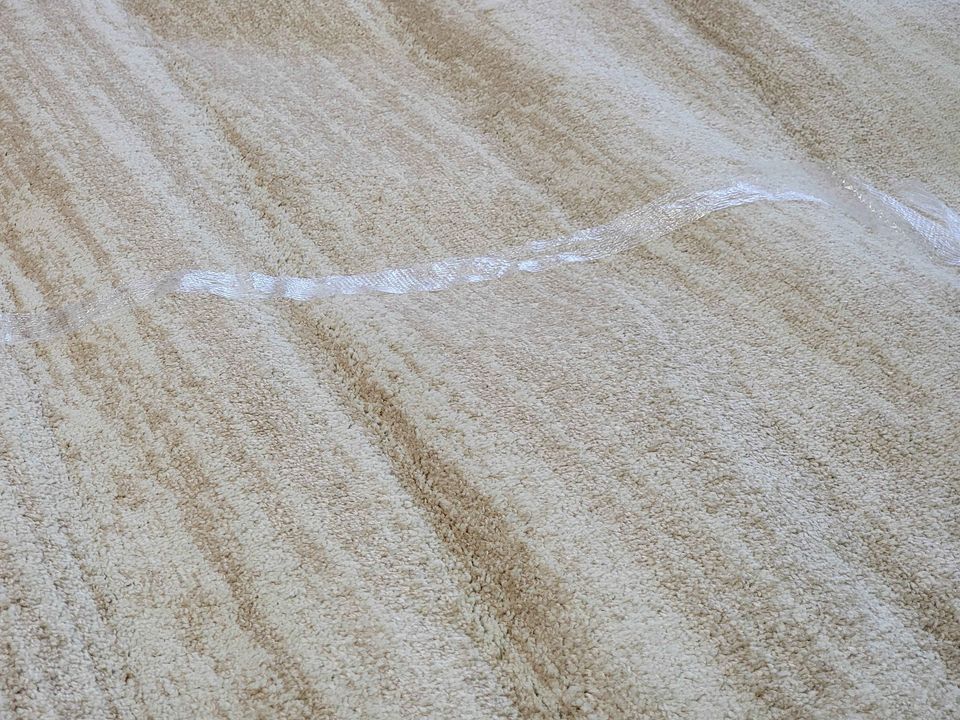 Transitional Beige and Ivory Area Rug | 8' x 8' Round Carpet