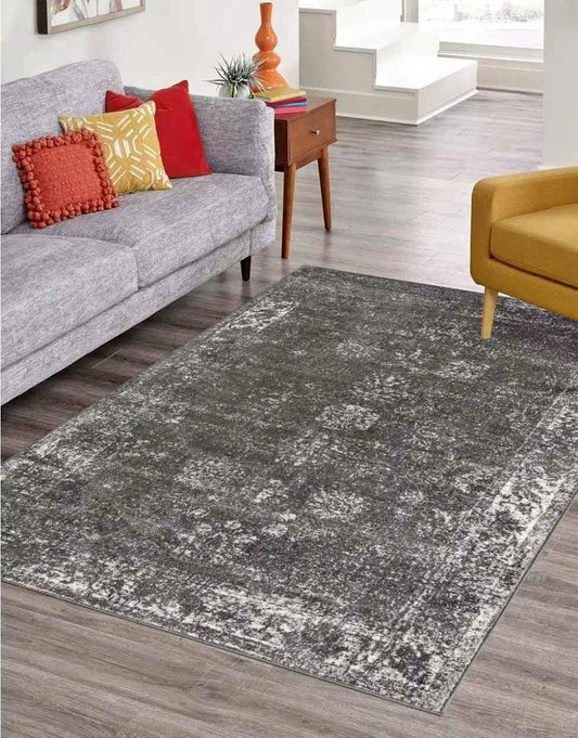 Dark Gray Area rug 5x8 Turkish Carpet